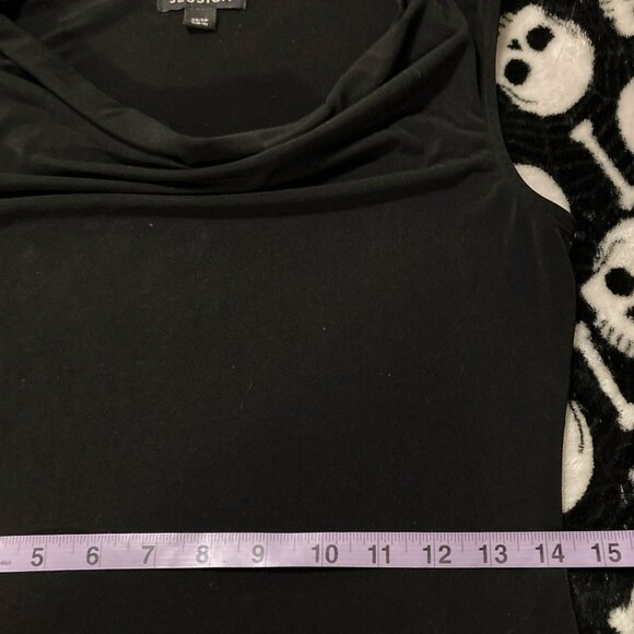 JESSICA Black sleeveless cowlneck shirt ~ Vintage XS SMALL MEDIUM goth tank top - Picture 8 of 14